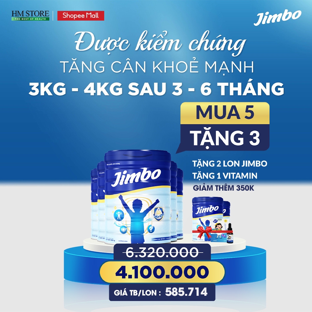 Sữa bột JIMBO tăng cân, tăng sức đề kháng cho trẻ từ 3 đến 18 tuổi