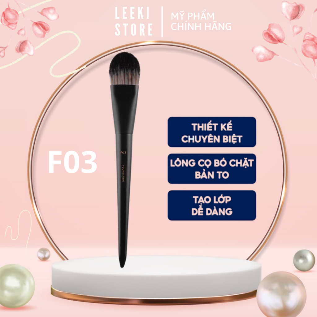 Mẫu mới - Cọ Nền Đầu Dẹp Bản To Vacosi F03 Foundation Brush Hàn Quốc