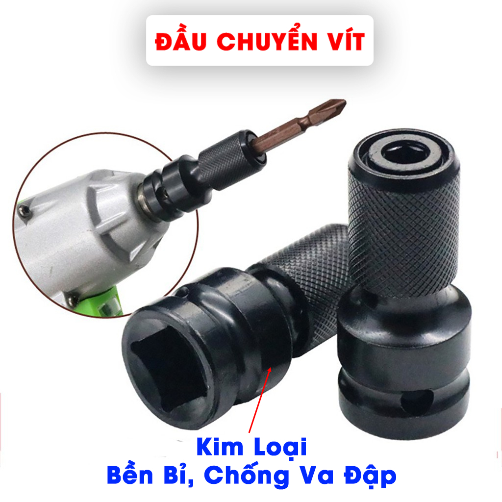 Đầu Chuyển Đổi Máy Bulong Sang Máy Khoan, Máy Bắt Vít, Đầu Kẹp Kim Loại, Phụ Kiện Chính Hãng