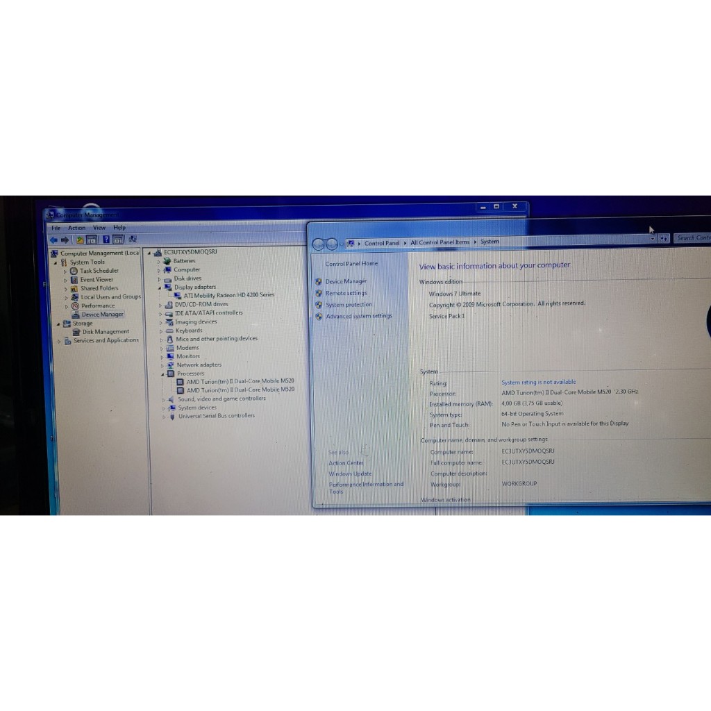 Laptop Toshiba 17in, model : L555D-S7005 pin mới có sạc