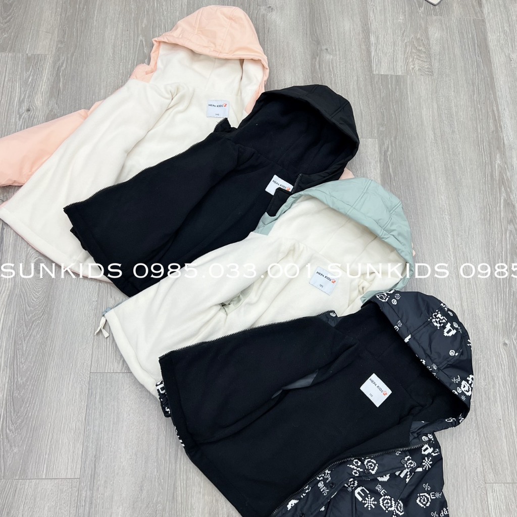 Áo khoác phao cho bé lót nỉ Ne. pa kids