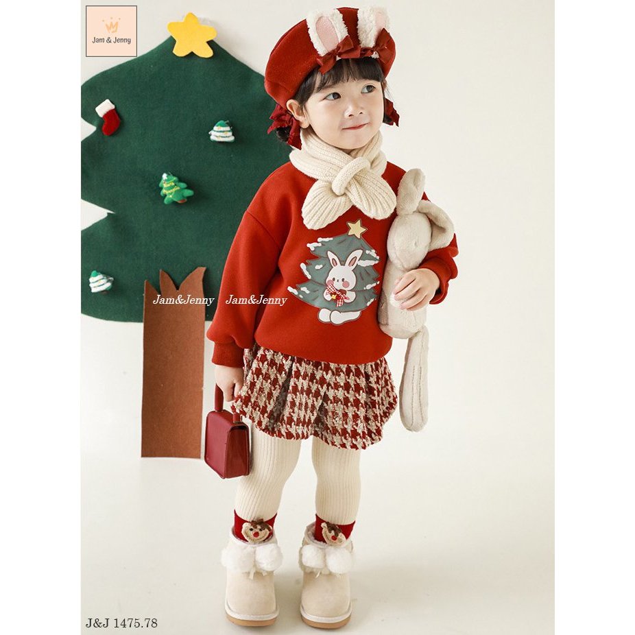Set váy bé gái Jam & Jenny hình thỏ đỏ