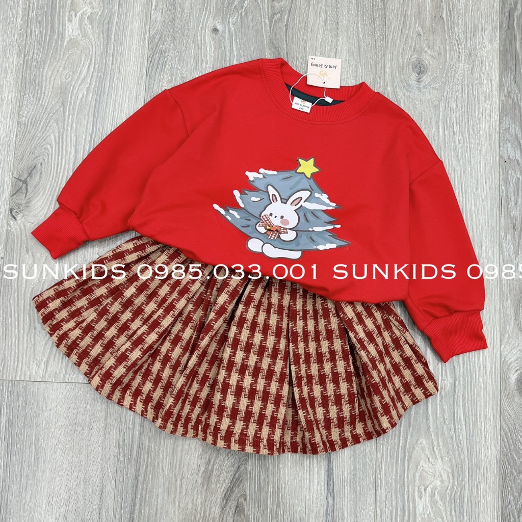 Set váy bé gái Jam & Jenny hình thỏ đỏ