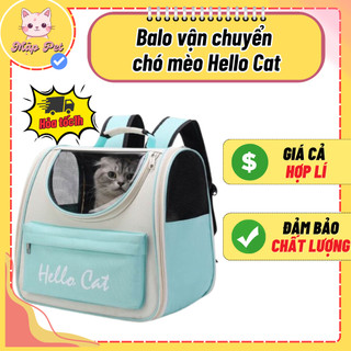 Balo vận chuyển chó mèo Hello Cat - Balo vận chuyển thú cưng cao cấp mẫu mới size lớn