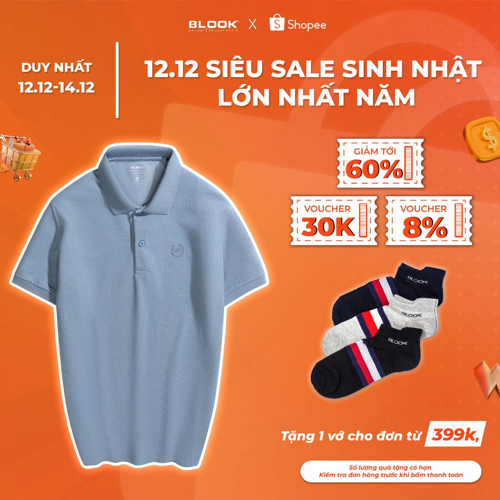 Áo Polo BLOOK Cá Sấu Cao Cấp Co Giãn 35683