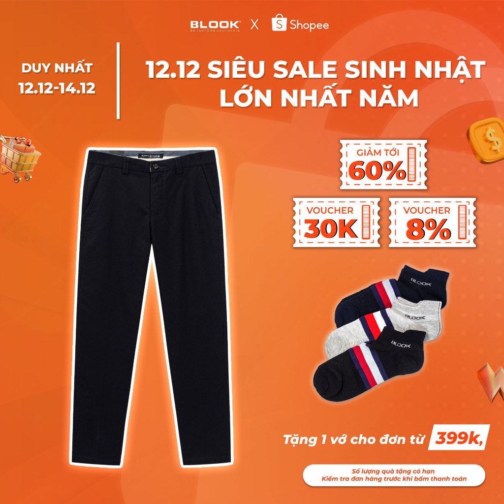 Quần Kaki Dài Nam BLOOK Co Giãn 4 Chiều 35611