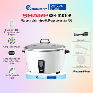 Nồi cơm điện nắp rời sharp ksh-d1010v - hàng chính hãng