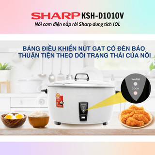 Nồi Cơm Điện Nắp Rời Sharp KSH-D1010V (Dung tích 10L) - Hàng chính hãng