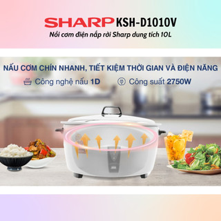 Nồi Cơm Điện Nắp Rời Sharp KSH-D1010V (Dung tích 10L) - Hàng chính hãng