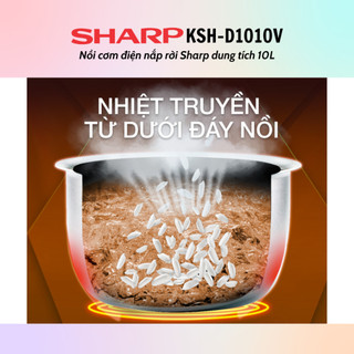 Nồi Cơm Điện Nắp Rời Sharp KSH-D1010V (Dung tích 10L) - Hàng chính hãng