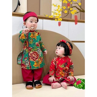 Áo dài con công bé trai có sẵn