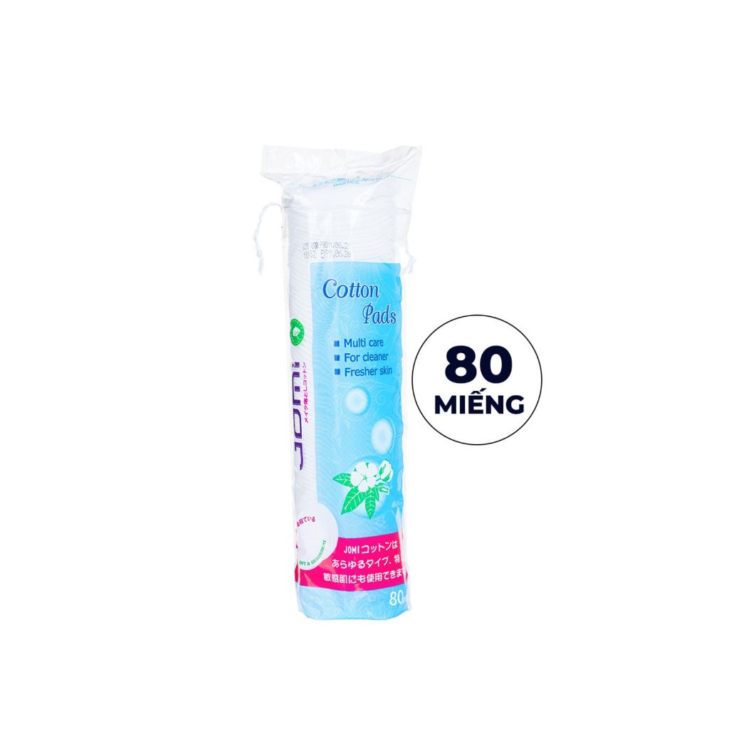Bông tẩy trang Jomi 80 miếng/ gói và 120 miếng/ gói 100% cotton tự nhiên an toàn cho da - Bahachiha