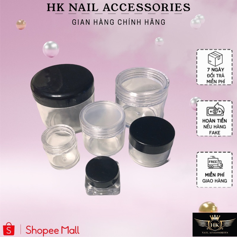 Hũ lọ chiếtt đựng nhũ, bột nail HK NAIL ACCESSORIES 5g 15g 20g 30g 50g 100g
