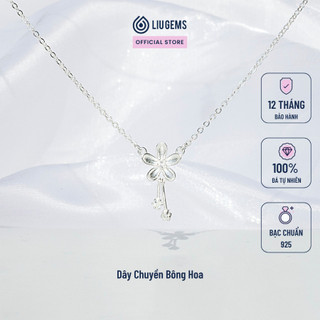 Dây Chuyền Bạc Nữ 925 Liugems Bông Hoa Đá Mặt Trăng Nữ Tính, Xinh Xắn, Dễ Thương DC30