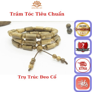 Vòng Trầm Hương Đeo Cổ Trụ Trúc Xưởng Mộc Việt - Trầm Tóc Vườn Size 8mm