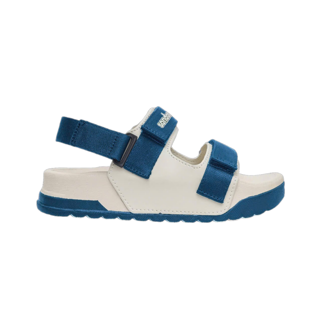 Giày Sandal Nữ S1 2 Quai Ngang Be Phối Xanh Navy Siêu Nhẹ Siêu Bền Siêu Dễ Thương - Tặng kèm vớ