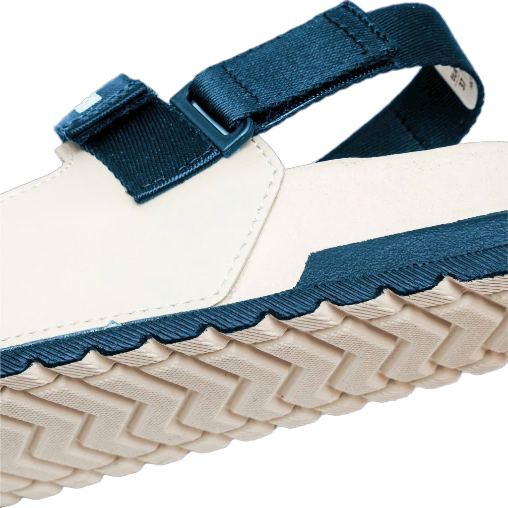 Giày Sandal Nữ S1 2 Quai Ngang Be Phối Xanh Navy Siêu Nhẹ Siêu Bền Siêu Dễ Thương - Tặng kèm vớ