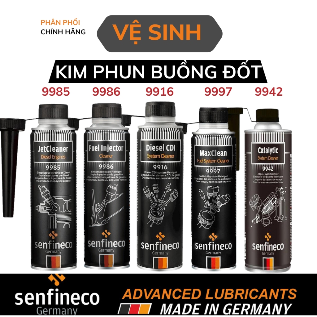 Vệ Sinh Kim Phun Buồng Đốt 9985/9986/9997/9916/9942 Senfineco Đức nhập khẩu chính hãng