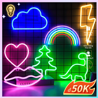 Đèn LED chữ NEON nhiều mẫu quà tặng sinh nhật trang trí DECOR phòng ngủ hộp PIN + USB MOXI