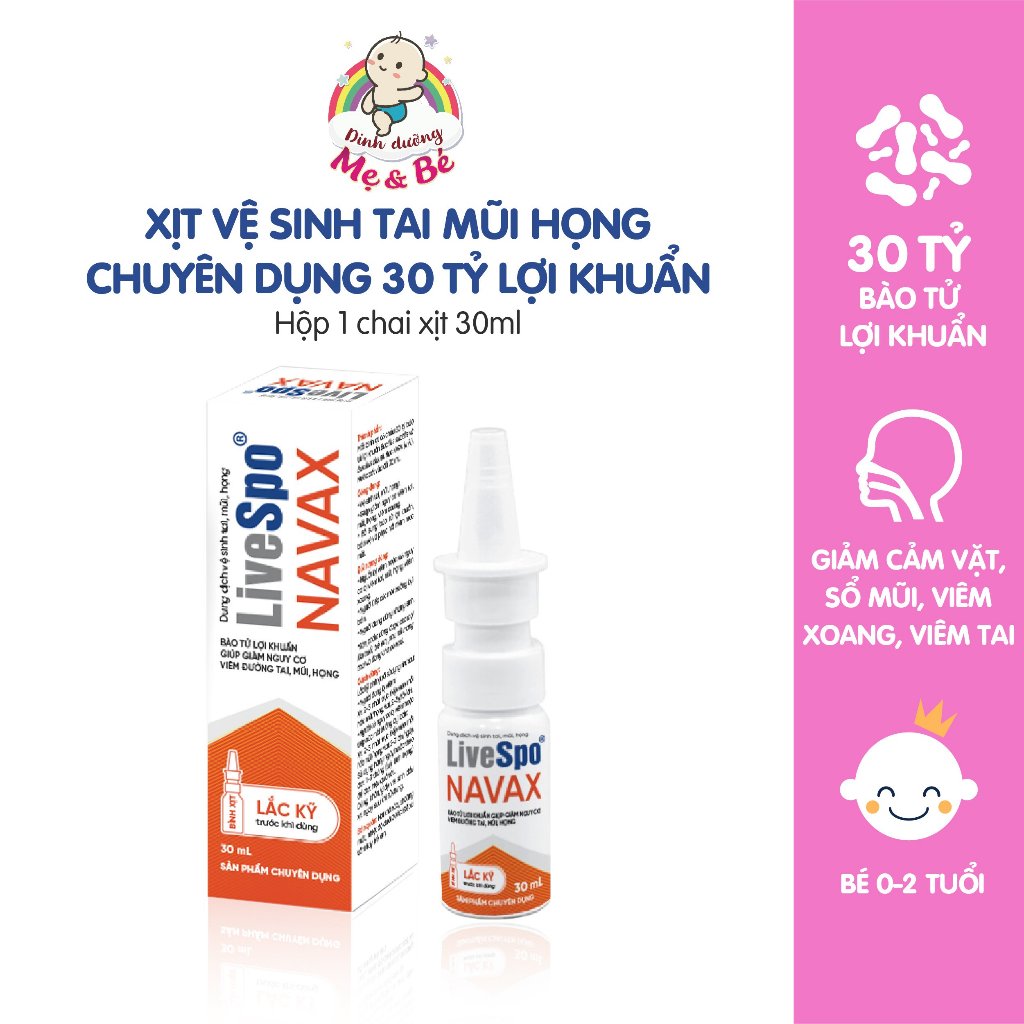 Xịt tai/mũi/họng Livespo Navax chuyên dụng - chống nghẹt mũi, xoang, sổ mũi (Chai 30ml)