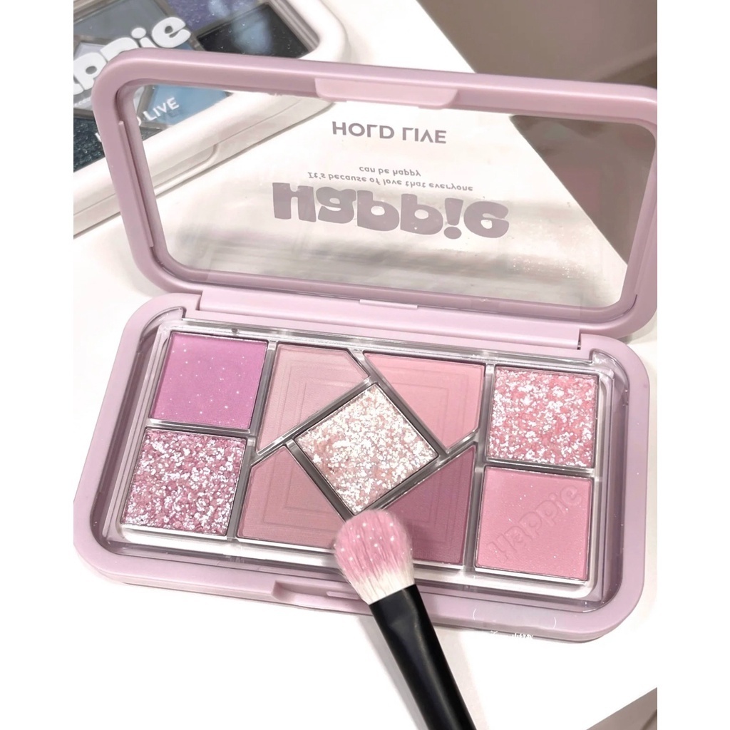 Bảng Phấn Mắt Hold Live 9 Ô Happie Trái Tim HL630 bảng mắt lên màu chuẩn bền màu lâu trôi chính hãng trang điểm makeup