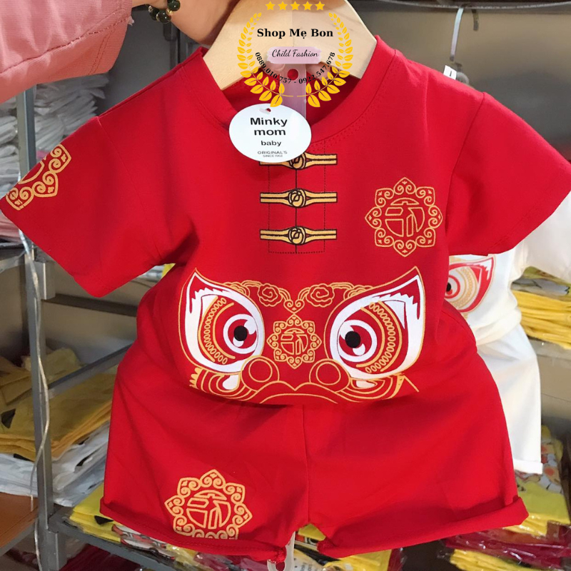 Combo 2 Bộ Đồ Tết Hình Lân Cho Bé 2024