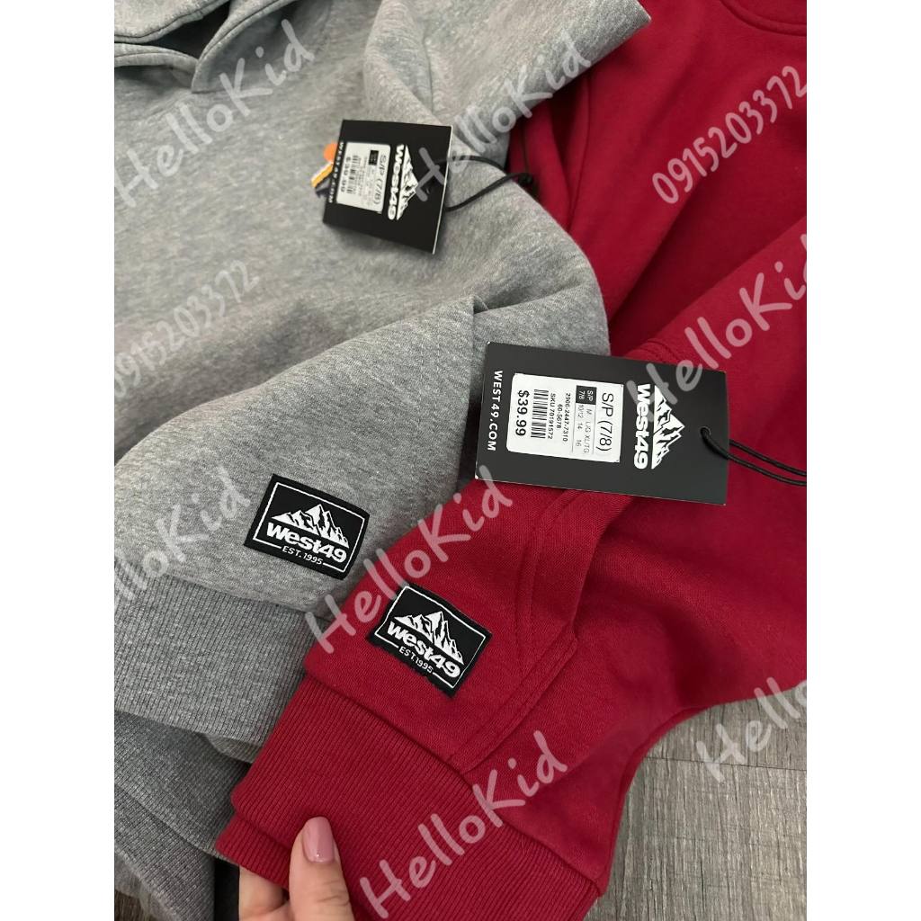 Áo nỉ hoodie west49 cho bé size đại