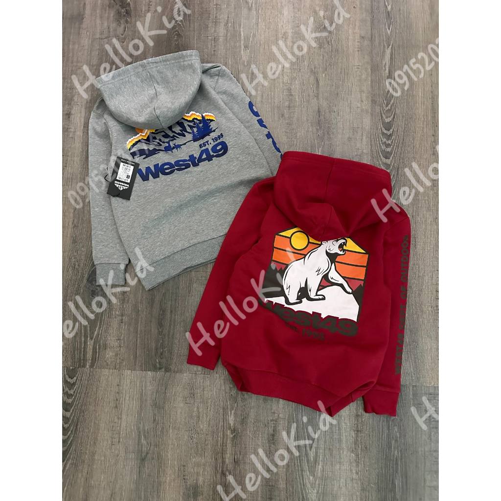 Áo nỉ hoodie west49 cho bé size đại