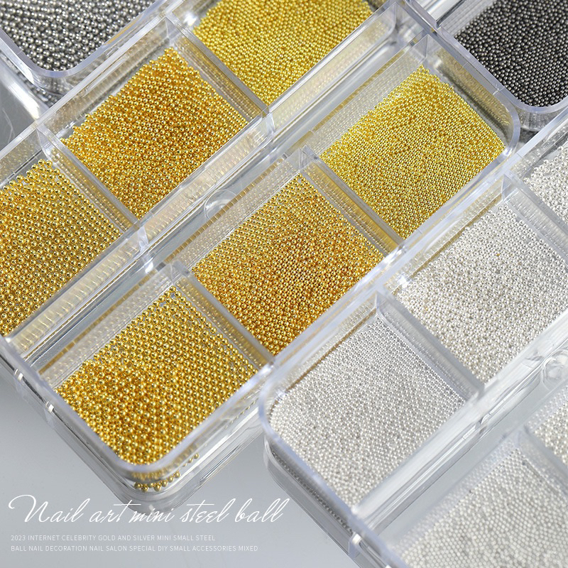 Khay bi đính móng size bé 0.04 0.08 mix đính móng