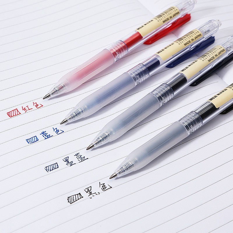 Bút gel Muji cây lẻ dạng bấm gài ngòi 0,5 mm