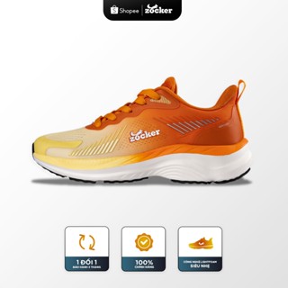 Giày chạy bộ Zocker ZCB ULTRA LIGHT Pale yellow/orange, Siêu Nhẹ, Siêu Bền, Siêu Nảy, Tặng Kèm Tất Dệt Kim Cao Cấp