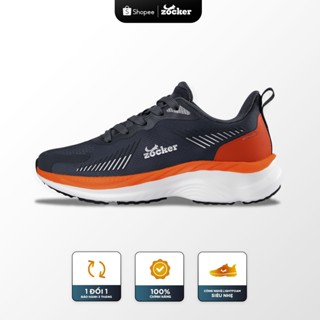 Giày chạy bộ Zocker ZCB ULTRA LIGHT Dark Gray, Siêu Nhẹ, Siêu Bền, Siêu Nảy, Tặng Kèm Tất Dệt Kim Cao Cấp