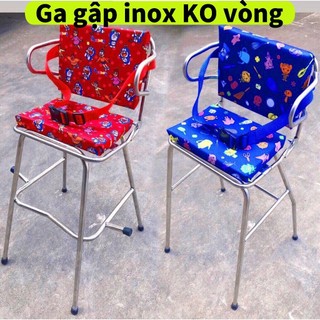 Ghế ga gập inox không vòng có dây đai an toàn cho bé khi đi xe máy ,ghế xe máy gấp gọn inox janus , acruzo ,shark , scr