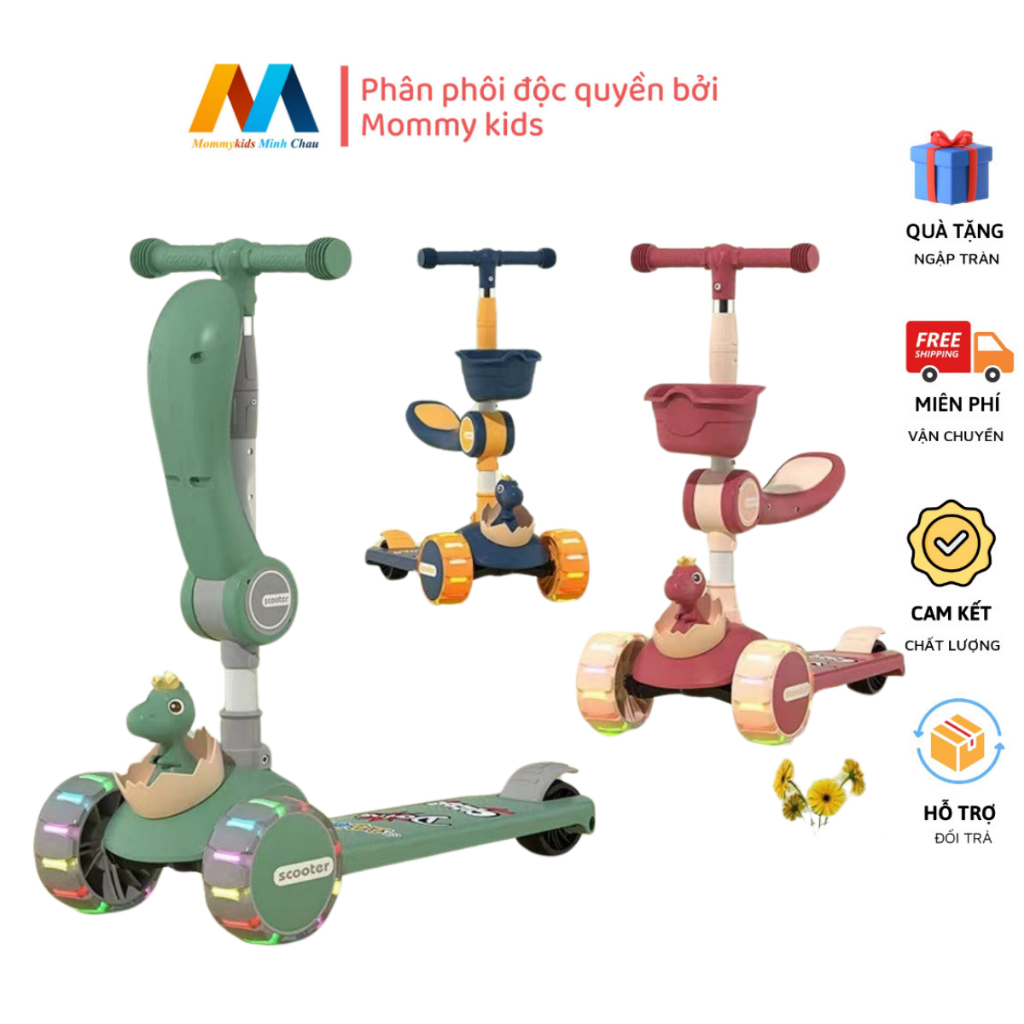 Xe Trượt Scooter Cao Cấp, Xe Chòi Chân Cho Bé 3 In 1 - Giúp Bé Vận Động Thoả Thích