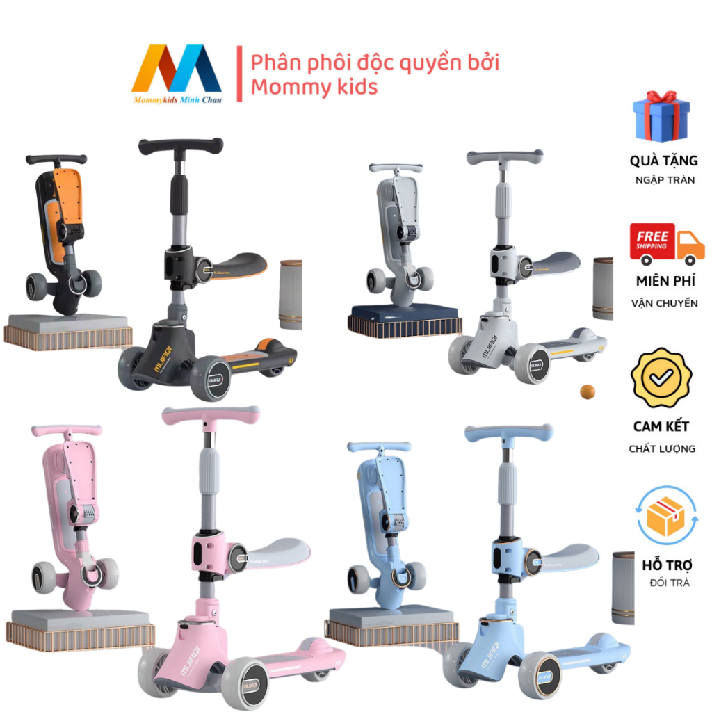 XE TRƯỢT SCOOTER CHO BÉ CÓ GHẾ SIÊU XINH, XE THĂNG BẰNG CHO BÉ CAO CÂP PHÙ HỢP CHO BÉ TỪ 1,5 TTUỔI TRỞ LÊN