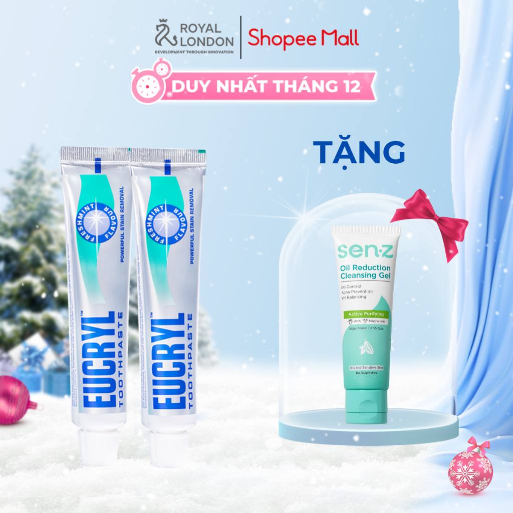 Combo 2 Kem đánh răng Eucryl hỗ trợ làm trắng răng (2x62g)