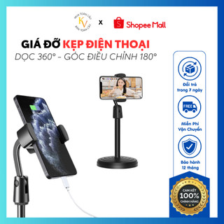Gía đỡ kẹp điện thoại đế tròn để bàn xoay 360 độ YAMAZAKI chiều cao điều chỉnh linh hoạt