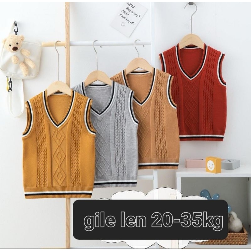 Áo gile len bé trai size đại 20-35kg chất đẹp