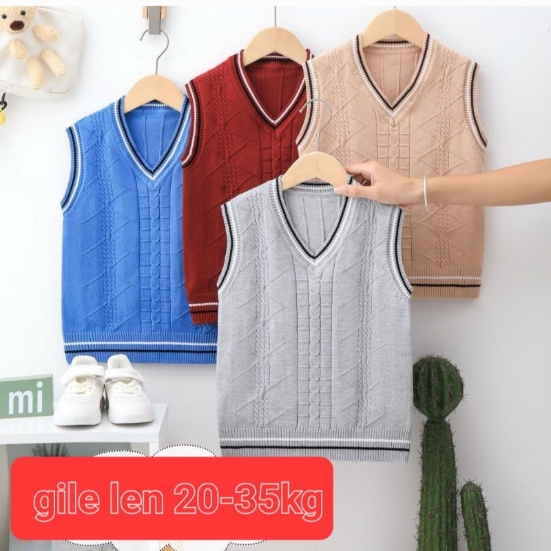 Áo gile len bé trai size đại 20-35kg chất đẹp
