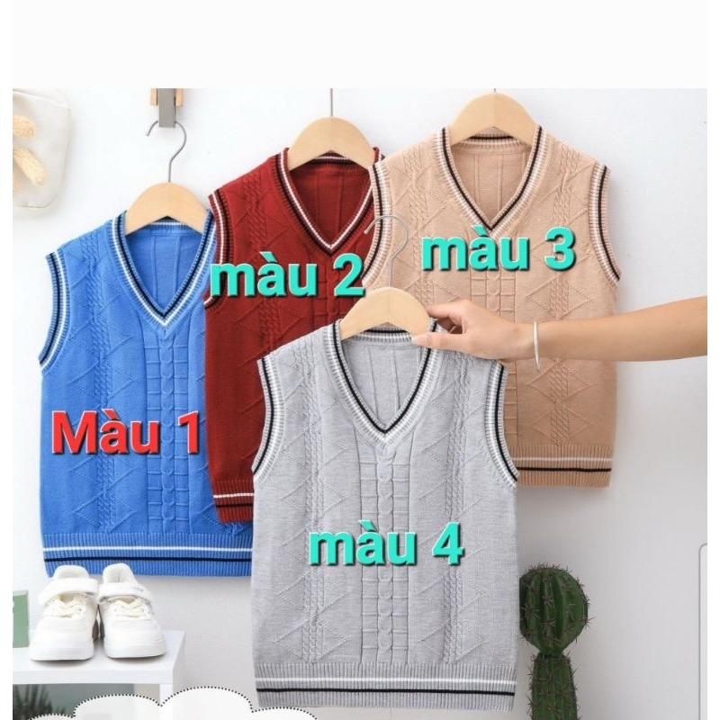 Áo gile len bé trai size đại 20-35kg chất đẹp