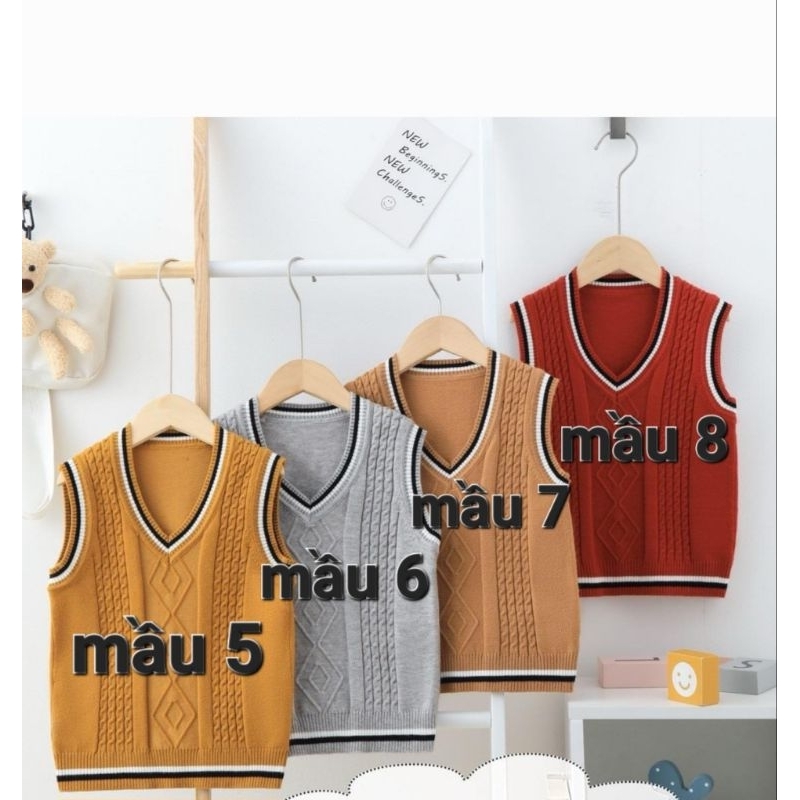 Áo gile len bé trai size đại 20-35kg chất đẹp