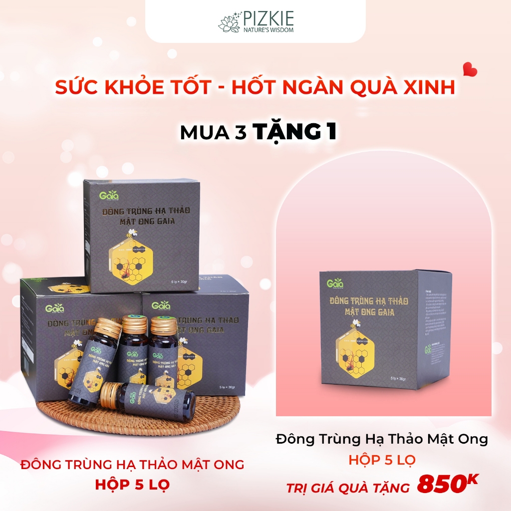 Đông Trùng Hạ Thảo Mật Ong 30gr GAIA PIZKIE - Giúp bồi bổ cơ thể, Giảm mệt mỏi, Kích thích ăn ngon và ngủ tốt