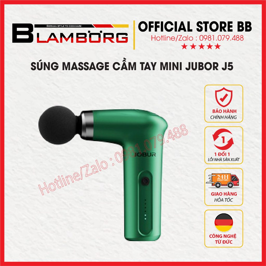 [Giảm 12% SPayLater] Súng Massage cầm tay mini Jubor JB-J5  - Bảo hành chính hãng 12 tháng