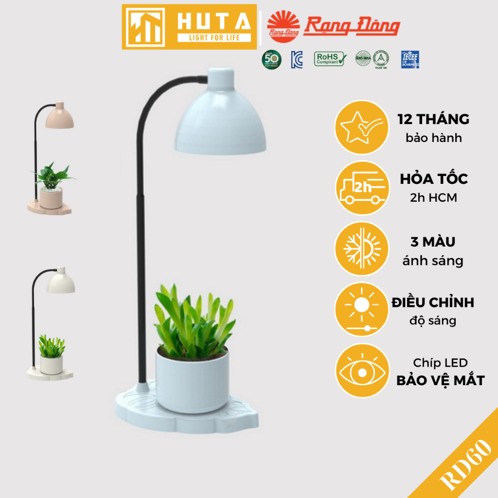Đèn Học Để Bàn Chống Cận Cảm Ứng RẠNG ĐÔNG RL60 Điều Chỉnh Sáng Bóng Led Trắng Vàng Decor ĐểBàn Làm Việc HUTA Light Life