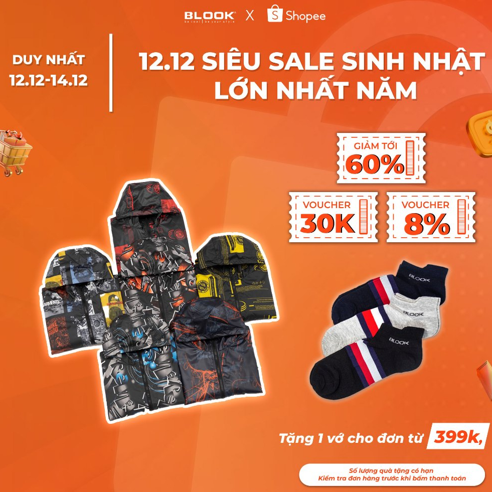 Áo khoác vải dù 2 mặt cá tính BLOOK Chất dù chống nắng,nước, mặc 2 mặt cực tiện lợi mã 35606