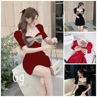 Đầm váy nữ,Váy nhung cổ tim phối lưới tay phồng, dáng váy ngắn 2 màu thanh lịch sang trọng, đi tiệc,diện TẾT du xuân