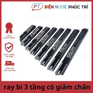  Ray Ngăn Kéo Tủ Thanh Ray Tủ Bếp Quần Áo 3 Tầng 25 cm-50cm  Gía 1 Căp  