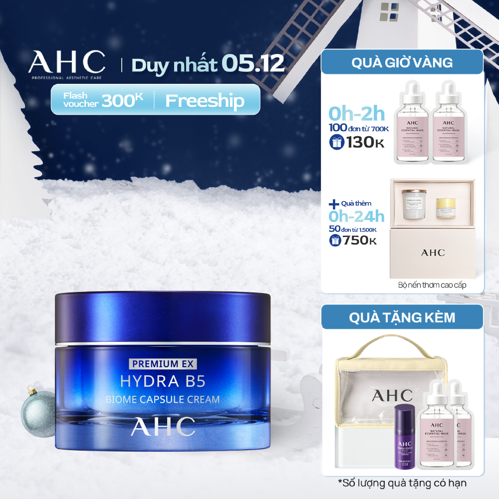Kem Dưỡng Ẩm Làm Dịu Và Phục Hồi Biome B5 - AHC Premium Ex Hydra B5 Biome Capsule Cream 50ml