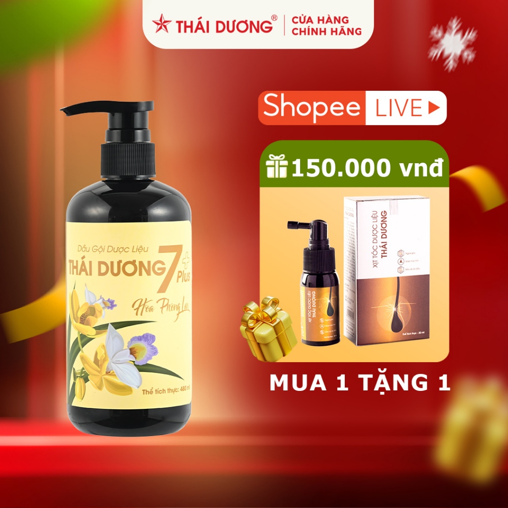 Combo Dầu gội Thái Dương 7 plus 480ml Tặng Xịt tóc Thái Dương 30ml