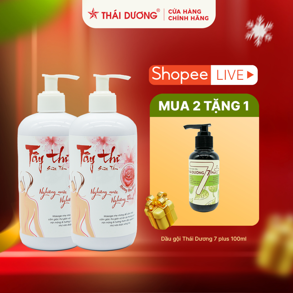 Combo 2 Sữa tắm Tây Thi 500ml tặng 1 Dầu gội Thái Dương 7 plus 100ml
